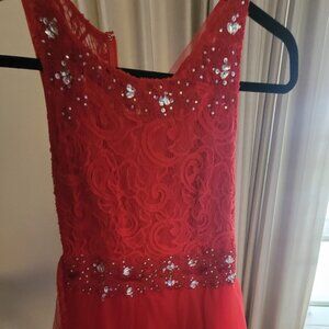 Red Elegant Party Dress - Girls Size 18